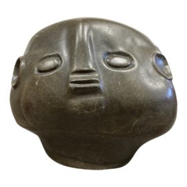 Zimbabwe Stone Face Sculpture + Signed. Original Price: $1,016