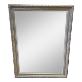 Early 21st Century Transitional Silver Finish Wood Mirror