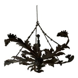 Early 20th Century Iron Candelabra Five Arm Chandelier