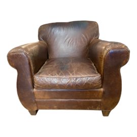 Mitchell Gold/Restoration Hardware Mustache Leather Chair