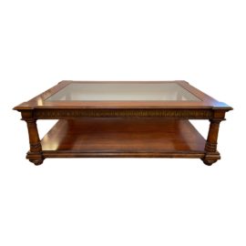 Thomasville Wood + Glass Coffee Table