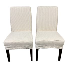 Pottery Barn Slip Covered Side Chair - a Pair