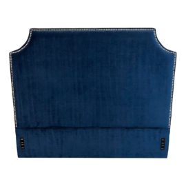 Pier 1 Queen Size Navy Velvet + Chrome Nailhead Headboard