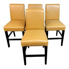 Contemporary Peach Bonded Leather Counter Stool - Set of Four