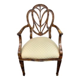 Italian Art Nouveau Faux Finish Arm Chair