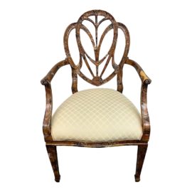 Italian Art Nouveau Faux Finish Arm Chair