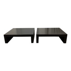 Late 20th Century Century Contemporary Low Pedestal Coffee Tables - a Pair