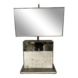 Restoration Hardware Mercury Finished Mirrored Rectangular Table Lamp