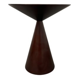 Crate & Barrel Mahogany Pawn Side Table