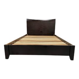 Queen Size Contemporary Espresso Stained Wood Bed Frame