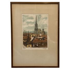 Signed Framed Scene from Cologne