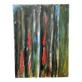 Littleton S Irby "Tie Trees" Acrylic Mixed Media Abstract