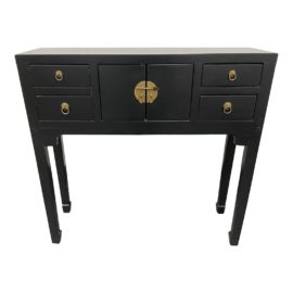 Asian Influenced Satin Black Console