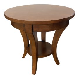 Contemporary Round Wood Occasional Table