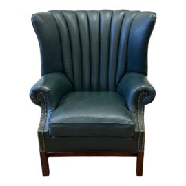 Custom Design Channel Wing Back Arm Chair. Original Price: $2,200