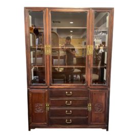 Mid 20th Century Asian Two-Piece China Cabinet