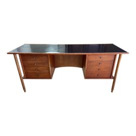 Mid 20th Century Teak + Laminate Open Frame Desk