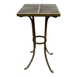 Custom Wrought Iron + Tile Pedestal + Plant Stand