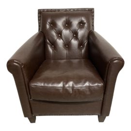 Modani Furniture Kuka Tufted Brown Bonded Leather Arm Chair