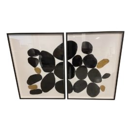 Celadon Gayle Harismowich Framed Diptych "Black Balance"