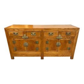 Early 20th Century Asian Elm Wood Sideboard