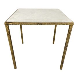 Global Views Hammered Gold Accent Table