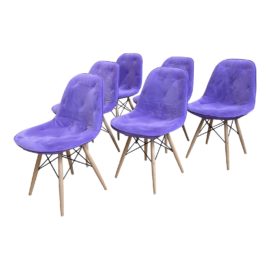 Zuo Modern Purple Probability Chairs , Set of Six. Original Price: $800