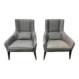 Contemproary Charcoal Lounge Chairs - a Pair