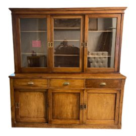 Early 20th Century Scottish Two Piece Cabinet Hutch