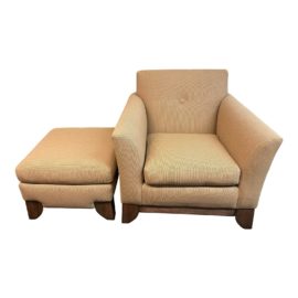 Custom Design Button Tufted Chair + Ottoman