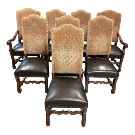 Tuscan Style Dining Chairs - Set of Eight