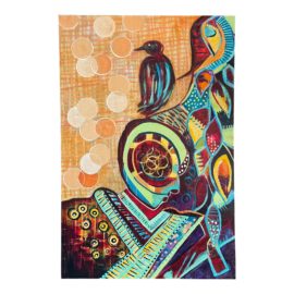 Diane Sherman's Cosmic Crusader Original Acrylic Painting