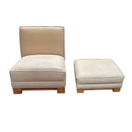 Ralph Lauren Hasley Slipper Chair + Ottoman. Original Price: $3,585