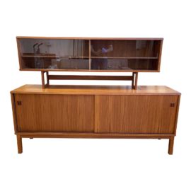 Late 20th Century Teak Sideboard Credenze Hutch