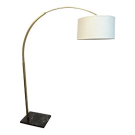 Restoration Hardware Modern Arc Floor Lamp + Black Marble. Original Price: $1,265