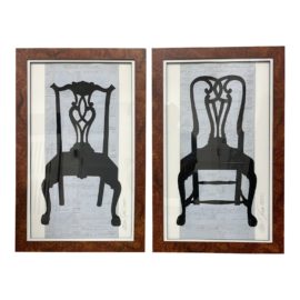 Alison Shriver Original Artwork Silhouette Cutout Chairs - a Pair