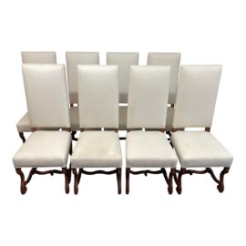 Early 20th Century Louis XIII Style Os De Mouton Dining Chairs, Set of Eight