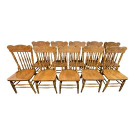 Traditional Pressback Spindle Dining Room Chair - Set of Ten