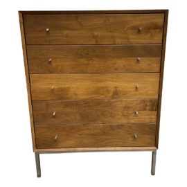 Room & Board Delano Five Drawer Walnut + Stainless Steel Dresser. Original Price: $1,500