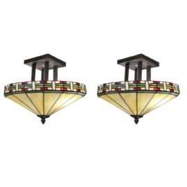 Berkeley Lighting Semi-Flush Craftsman Lightings - a Pair. Original Price: $430