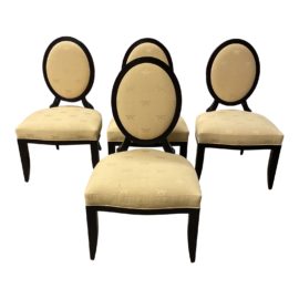 Barbara Barry for Baker Furniture Cross Back Side Dining Chairs - Set of Four. Original Price: $8,632