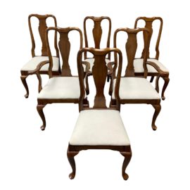 Kling Colonial Chipendale Queen Anne Style Dining Room Chairs - Set of Six