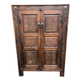 World Market Indonesian Carved Solid Wood Cabinet