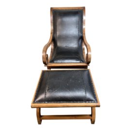 Campeche Style Leather Chair + Ottoman