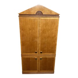 Hickory White Biedermeier Tiger Maple Armoire