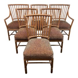 Orlando Diaz-Azcuy for McGuire, Prescott Dining Chairs, a Set of Six