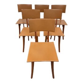 Zanotta Enzo Mari Stuh Mod Marina Italian Leather Chairs - Set of Six