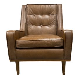 HD Buttercup Leather Mid-Century Style Draper Arm Chair. Original Price: $1,150