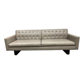 Room & Board Wells Tipped Gray Leather Sofa. Original Price: $4,300