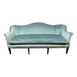 Vintage Velvet Camelback Sofa